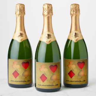 symbols for card game sparkling wine label