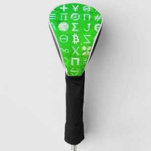 Symbols of Bitcoin (Bright Profit Green - 4) Golf Head Cover