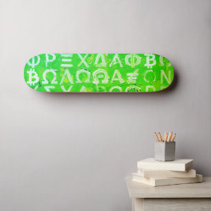 Symbols of Bitcoin (Bright Profit Green - 7) Skateboard