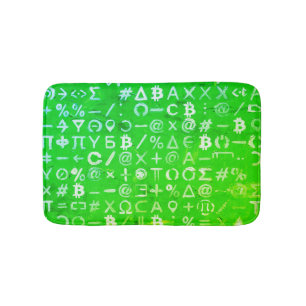 Symbols of Bitcoin (Bright Profit Green - 8) Bath Mat