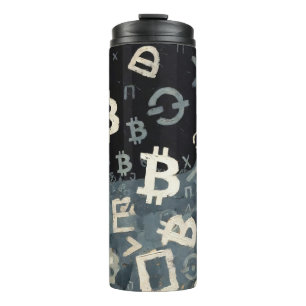Symbols of Bitcoin (Style: 10) Thermal Tumbler