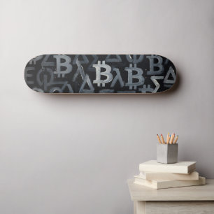 Symbols of Bitcoin (Style: 12) Skateboard