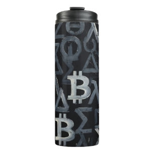 Symbols of Bitcoin (Style: 12) Thermal Tumbler