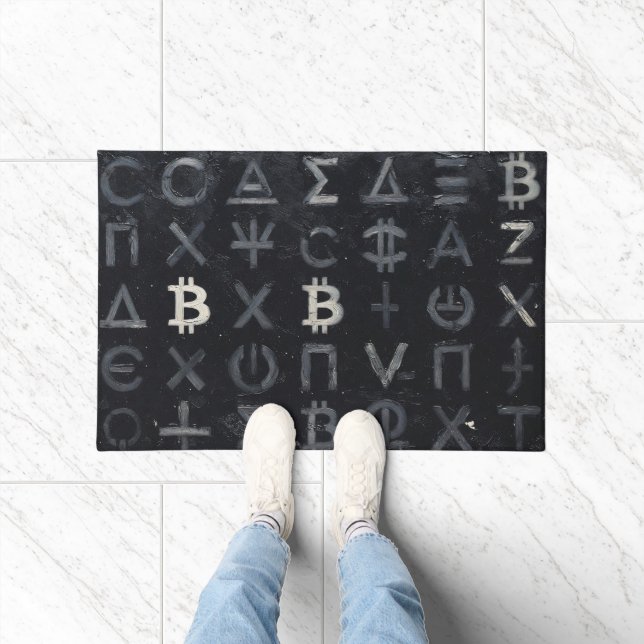 Symbols of Bitcoin (Style: 13) Doormat (Indoor)