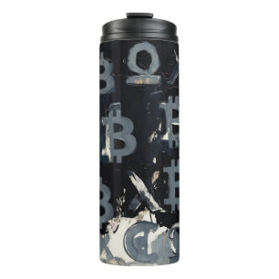 Symbols of Bitcoin (Style: 15) Thermal Tumbler