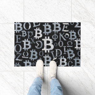 Symbols of Bitcoin (Style: 1) Doormat