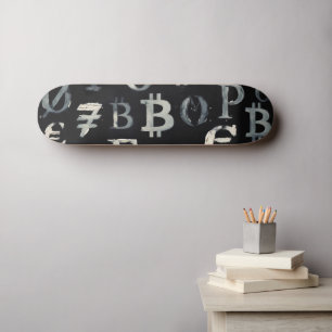 Symbols of Bitcoin (Style: 8) Skateboard