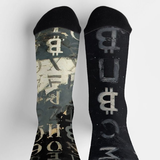 Symbols of Bitcoin (Style: E) Socks (Top)