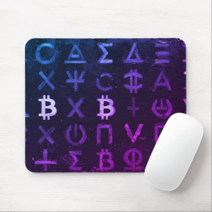 Symbols of Bitcoin (Style: Miami Purple - 13) Mouse Pad