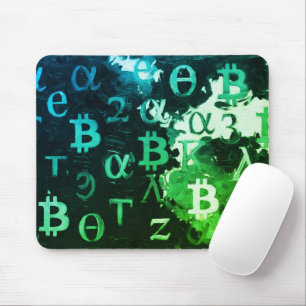 Symbols of Bitcoin (Style: Profit Green - 11) Mouse Pad