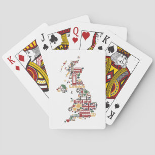 Symbols of England Map Playing Cards