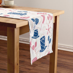 Symbols of July 4th Short Table Runner