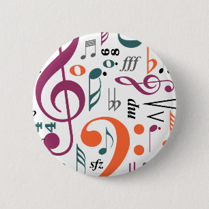Symbols of Music 2 Inch Round Button