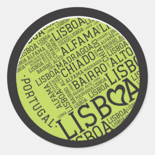 Symbols of Portugal - Lisbon Lisboa Classic Round Sticker