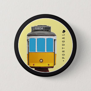Symbols of Portugal - Lisbon Tramway 2 Inch Round Button