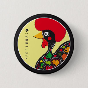 Symbols of Portugal - Rooster 2 Inch Round Button