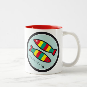 Symbols of Portugal - Sardines Two-Tone Coffee Mug