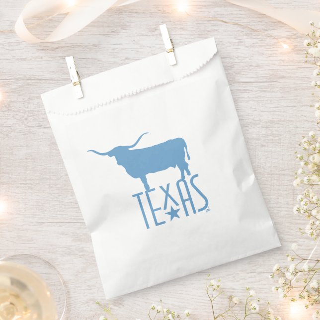 Symbols of Texas, Longhorn, blue Favour Bag (Clipped)