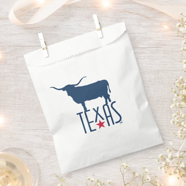 Symbols of Texas, Longhorn, navy Favour Bag (Clipped)