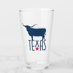 Symbols of Texas, Longhorn, navy Glass