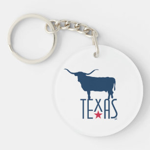 Symbols of Texas, Longhorn, navy Keychain