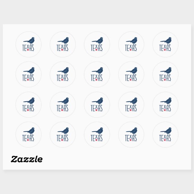 Symbols of Texas, Mockingbird Classic Round Sticker (Sheet)