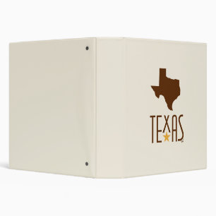 Symbols of Texas, State of Texas, brown Binder
