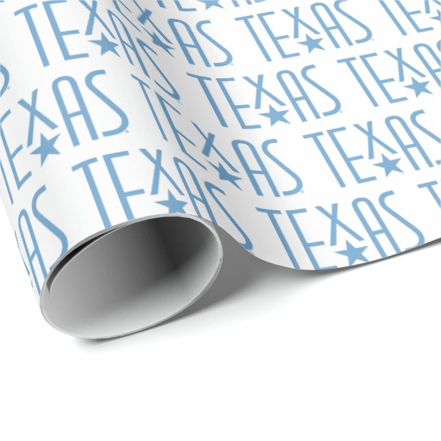 Symbols of Texas, Texas and Star Blue Wrapping Paper (Roll Corner)