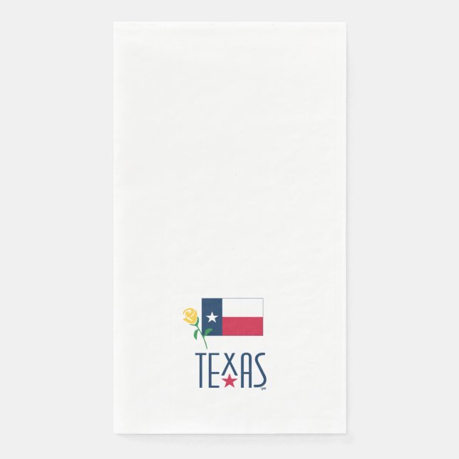 Symbols of Texas, Texas Flag and Yellow Rose, sml Napkin (Front)