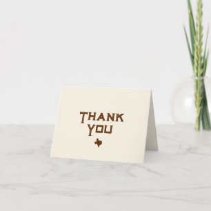 Symbols of Texas, Texas State, Brown Thank You Card