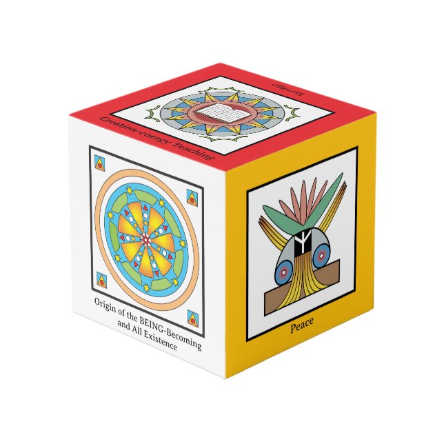Symbols of the Creation-energy Teaching Cube (Front Angled)