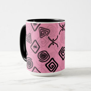 Symbols on pink. mug