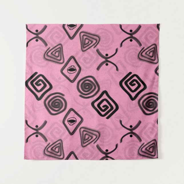 Symbols on pink. tapestry (Front)