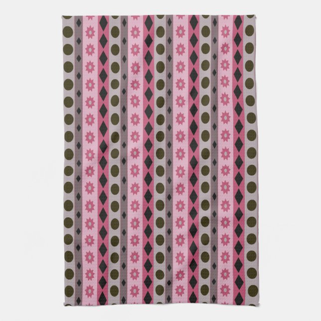 SYMBOLS pink Kitchen Towel (Vertical)