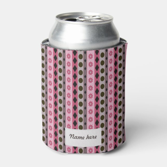 SYMBOLS pink with name Can Cooler (Can Front)