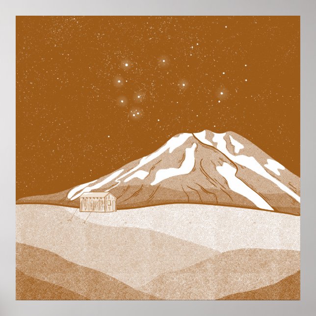 Syme Hut Mount Taranaki Poster (Front)