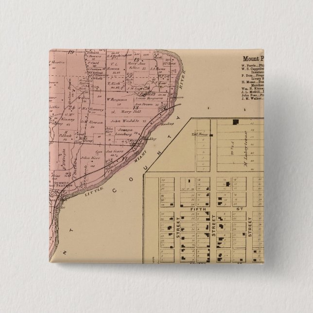Symmes Mt Pleasant, Ohio 2 Inch Square Button (Front)