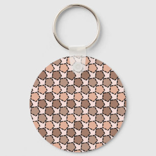Symmetric Brown Pentagons with Dashed Borders Keychain