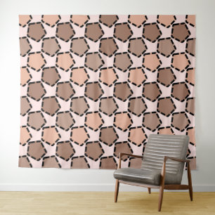Symmetric Brown Pentagons with Dashed Borders Tapestry