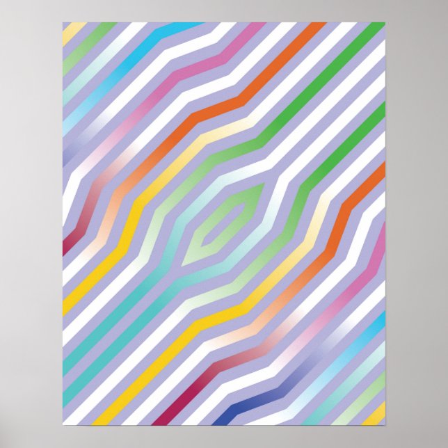 Symmetric diagonal stripes background 1 poster (Front)