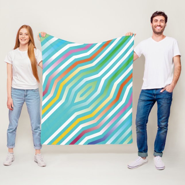 Symmetric diagonal stripes background 2 fleece blanket (In Situ)