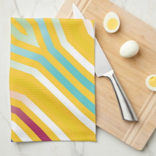 Symmetric diagonal stripes background 3 kitchen towel