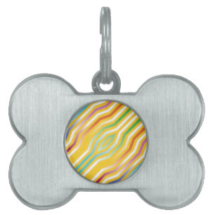 Symmetric diagonal stripes background 3 pet ID tag