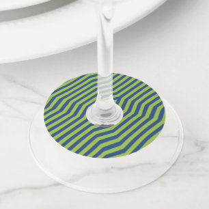 Symmetric diagonal stripes background 7 wine glass tag