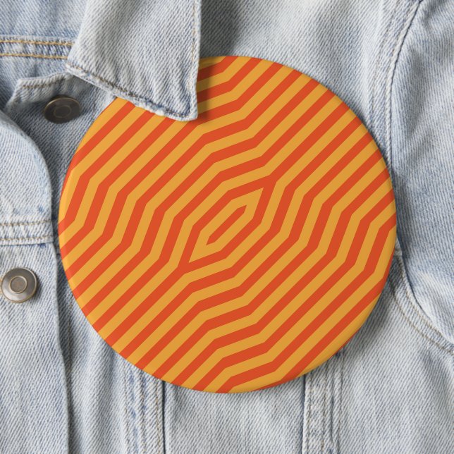 Symmetric diagonal stripes background 8 6 inch round button (In Situ)