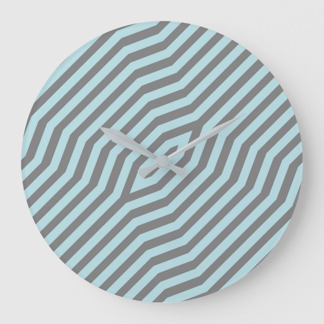 Symmetric diagonal stripes background 9 large clock (Front)