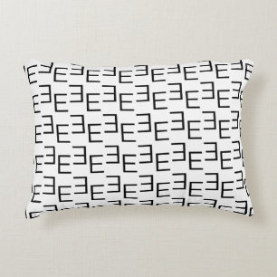 Symmetric E Monogram T-Shirt, Minimalist Geometric Accent Pillow