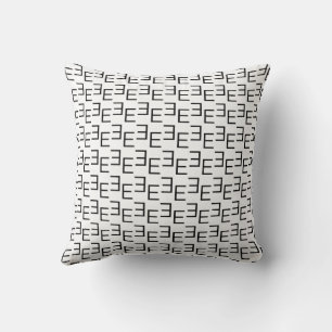 Symmetric E Monogram T-Shirt, Minimalist Geometric Throw Pillow