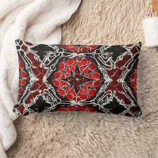 Symmetric elegant italian black red white attracti lumbar pillow