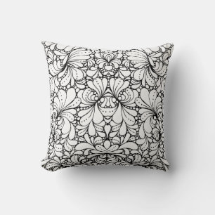 Symmetric Ethnic Ornament Throw Pillow